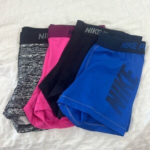 4 Nike Pro bottoms BUNDLE 1 small 3 medium